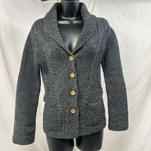 J.Crew Cardigan Sweater Women XS Gray Good Wool Blend Shawl Collar Button Front